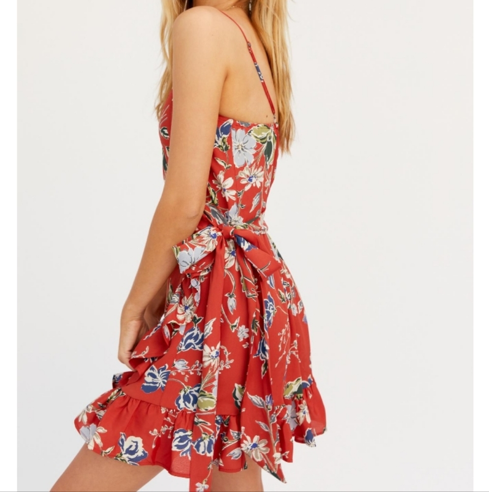 Free People Red Floral Mini Dress